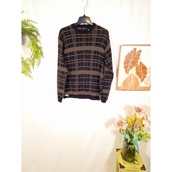 Claiborne Other - Claiborne Men's Vintage Gold and Black Sweater Size Medium